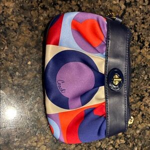 Coach Navy and Multicolor Wristlet